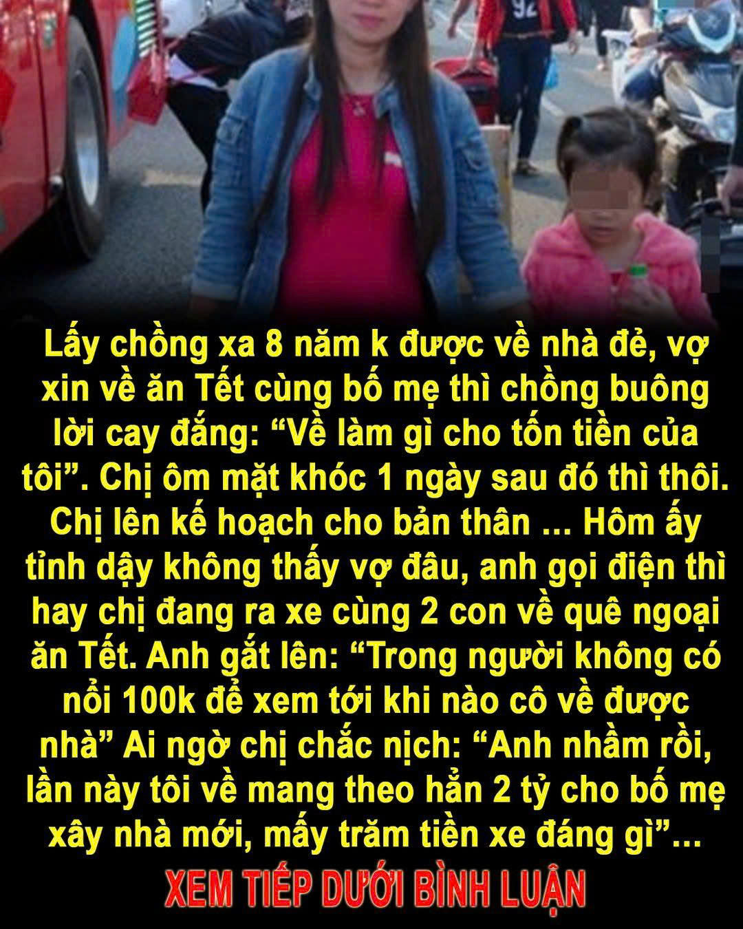 Lấy chồng xa 8 năm không về nhà, vợ xin về ăn Tết cùng bố mẹ đ ẻ thì chồng buông lời cay đắng –