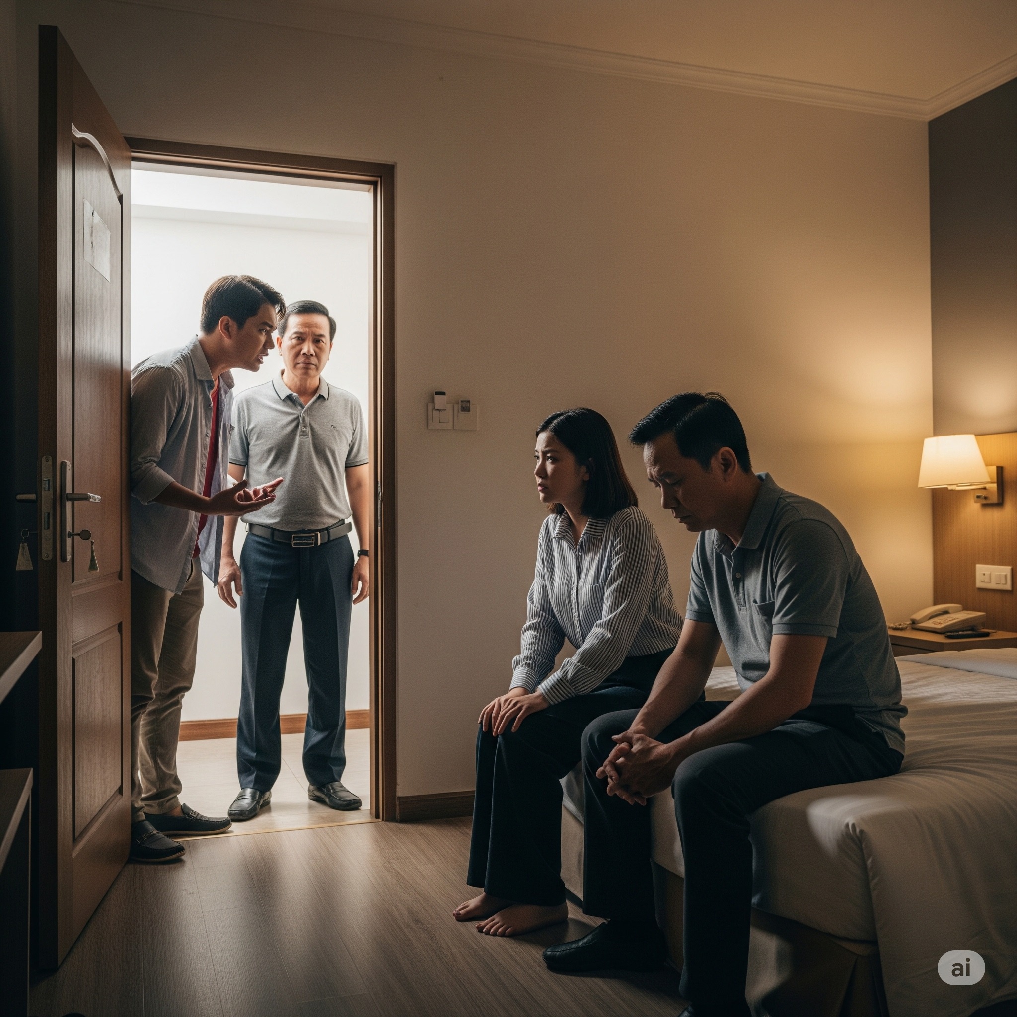 Thấy vợ suốt ngày l:;én l:út nhắn tin riêng cho người viết tắt là “AY”, tôi âm thầm rủ cả bố ruột và bố vợ đi bắt gh;;en, nhưng vừa đến nơi, đạp tung cánh cửa phòng khách sạn ra thì trước mắt lại là cảnh tượng không ngờ